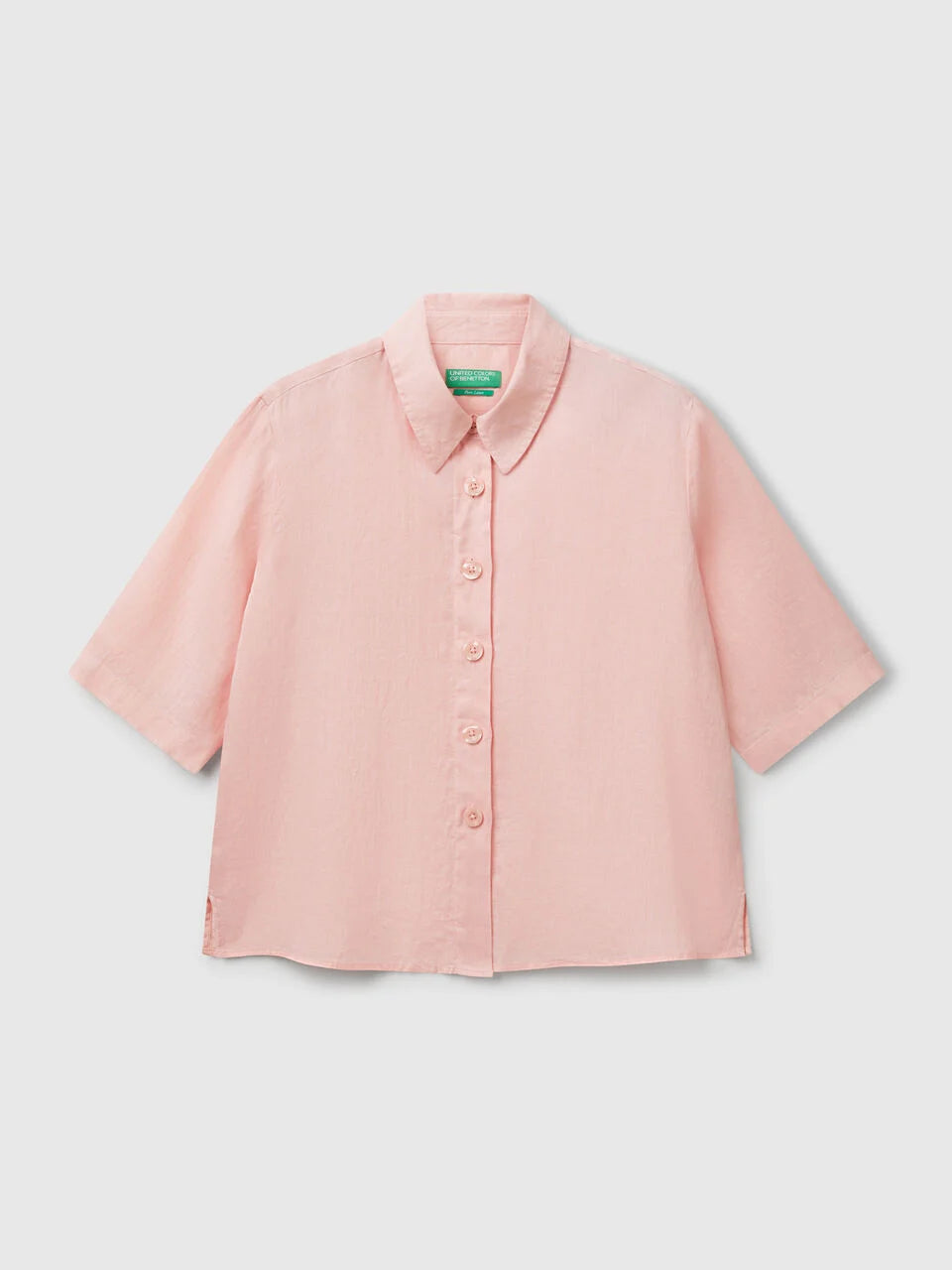 LADIES SHORT SLEEVE PURE LINEN SHIRT