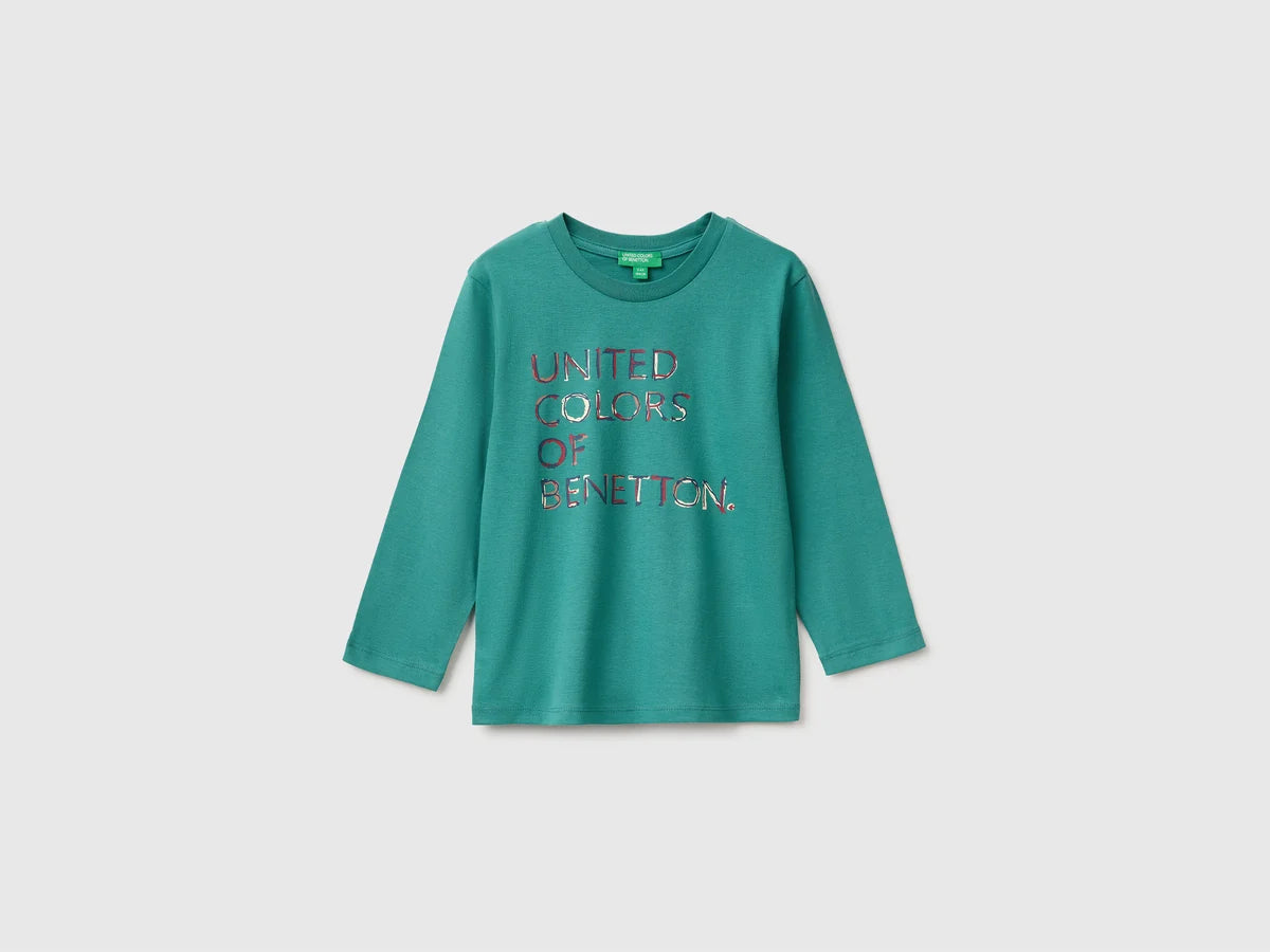 Cotton long sleeve T-shirt with print