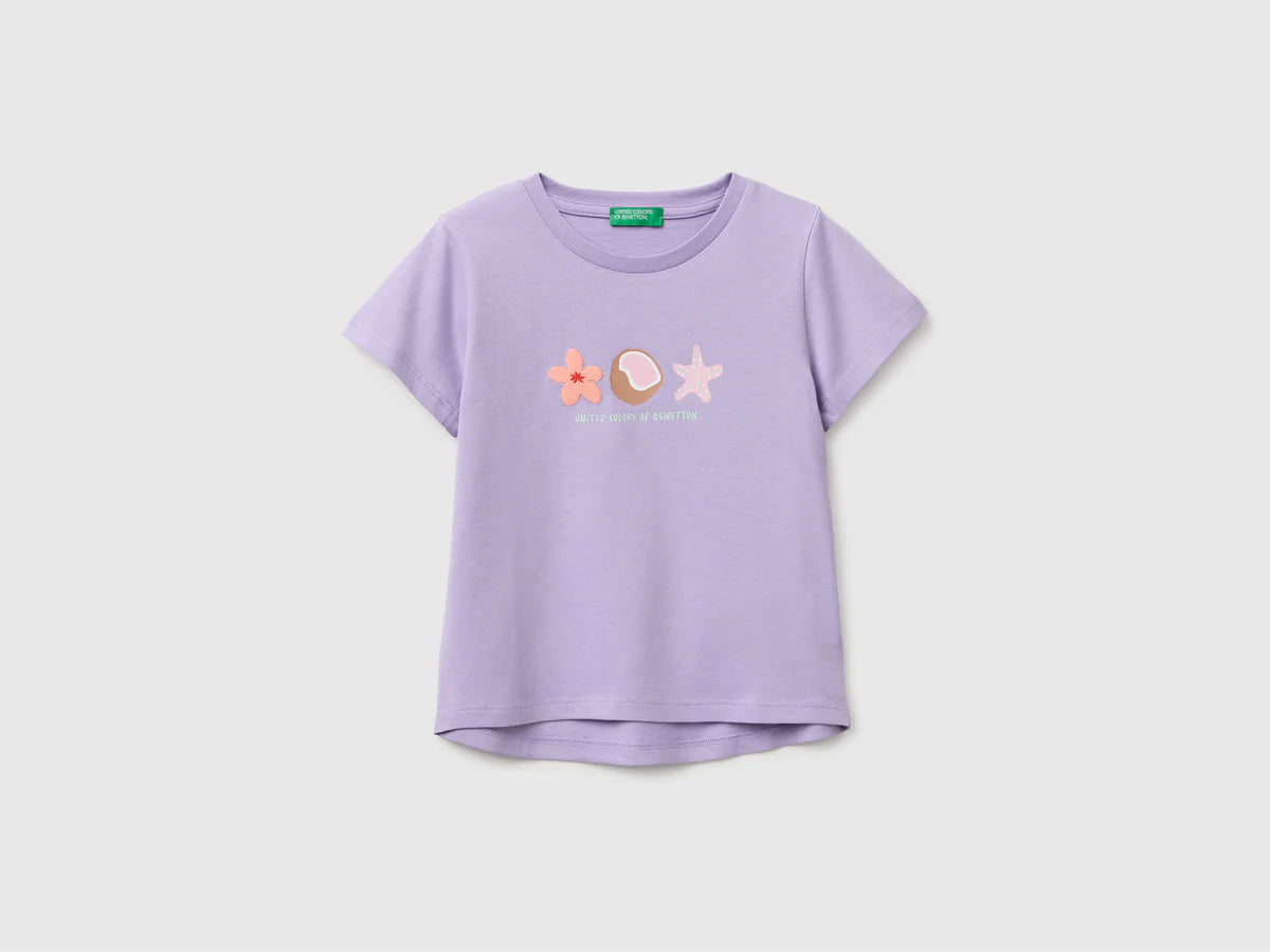COTTON T-SHIRT WITH PRINTED DETAIL