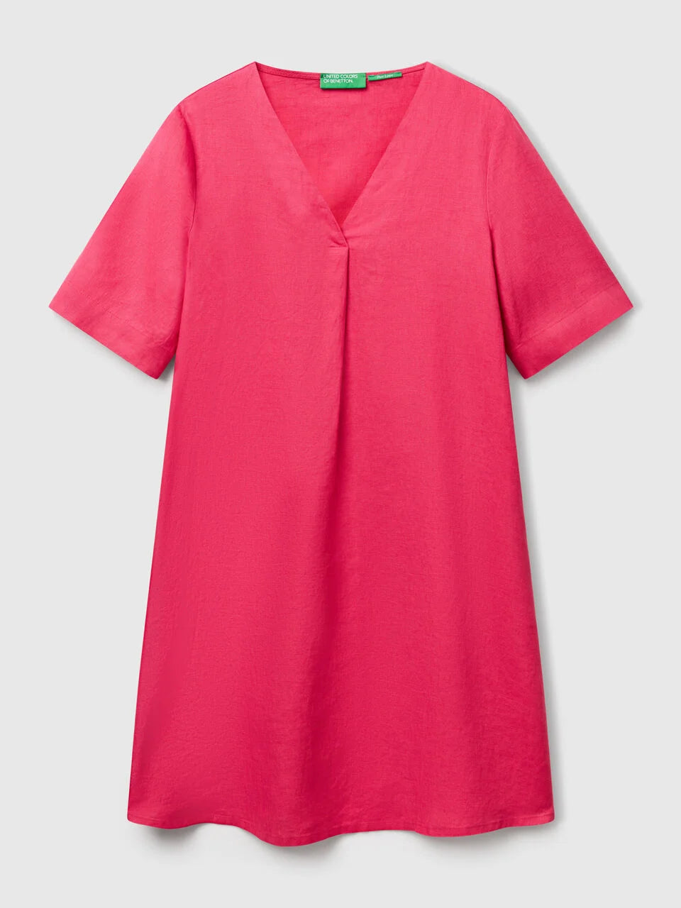 LADIES SHORT SLEEVE PURE LINEN DRESS