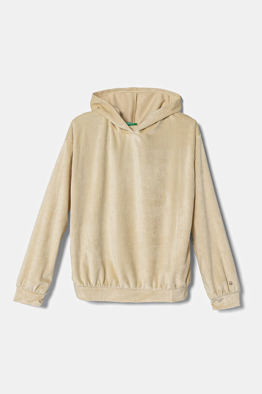 VELVET HOODED SWEATSHIRT