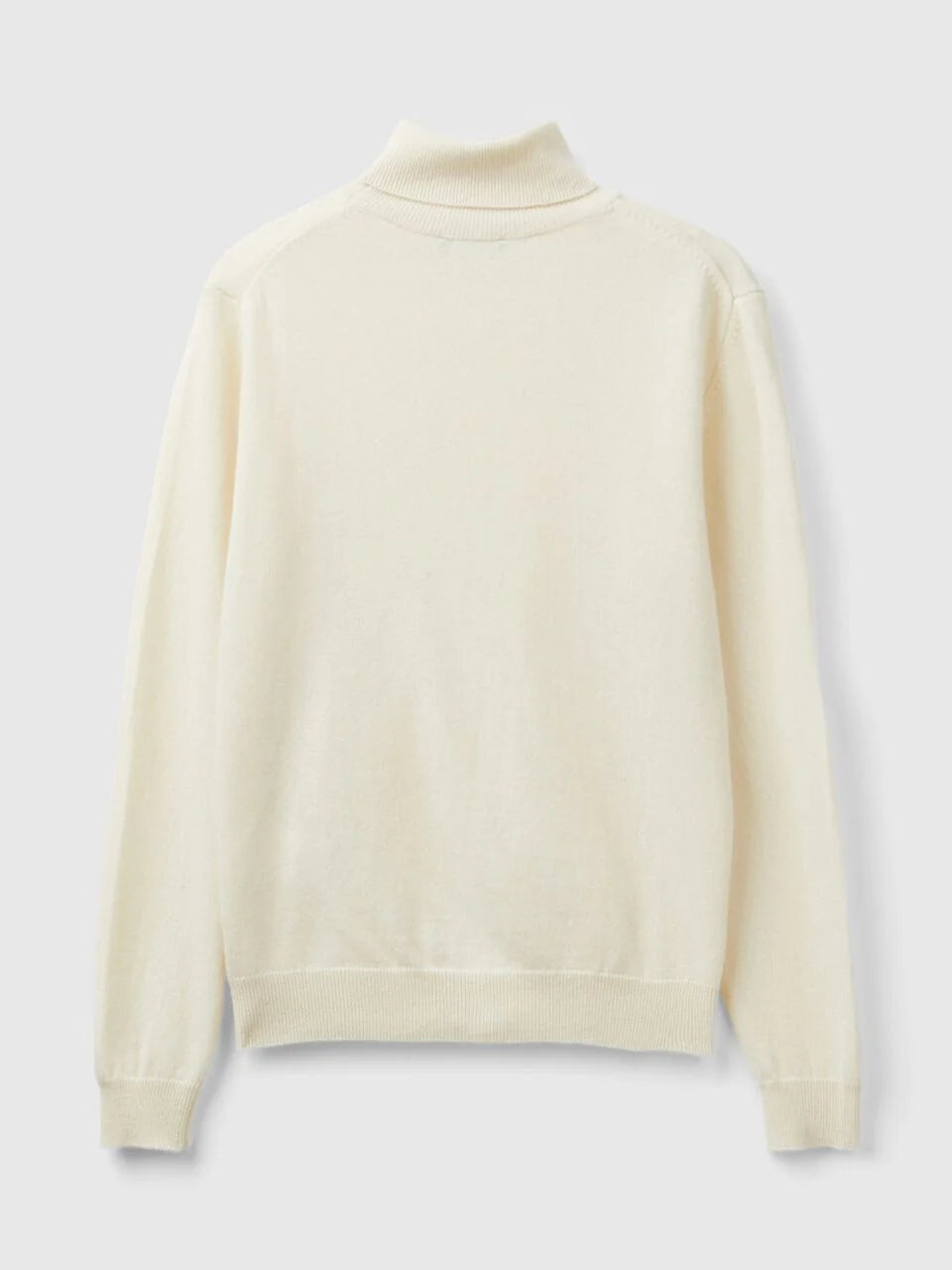 CREAM TURTLENECK SWEATER IN PURE MERINO WOOL