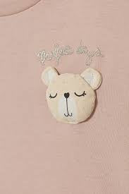 KID GIRL COTTON T-SHIRT WITH BEAR DETAIL