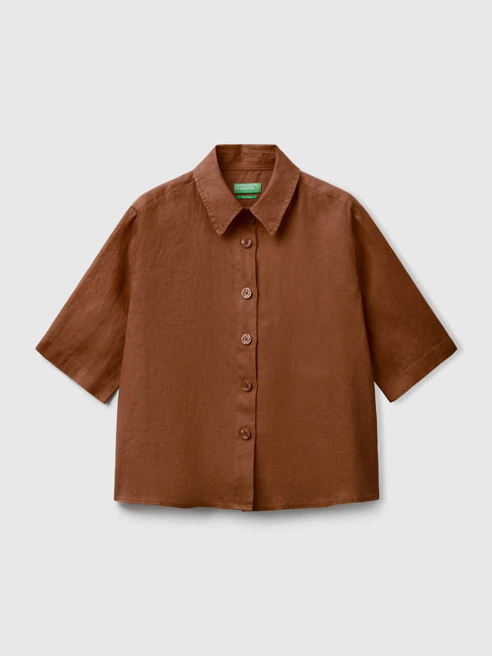 LADIES SHORT SLEEVE PURE LINEN SHIRT