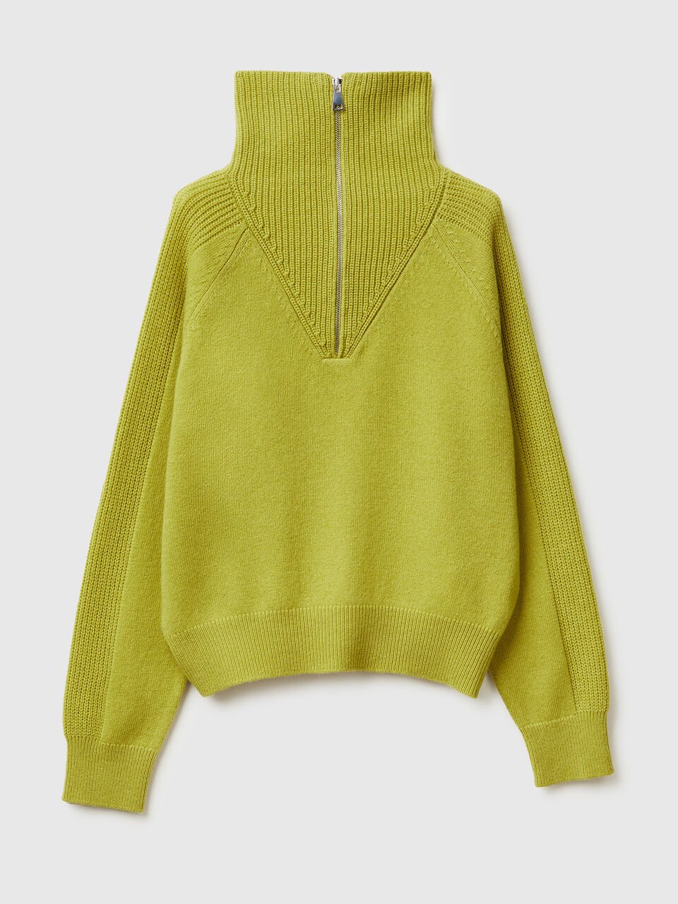 100% WOOL HALF zip jumper