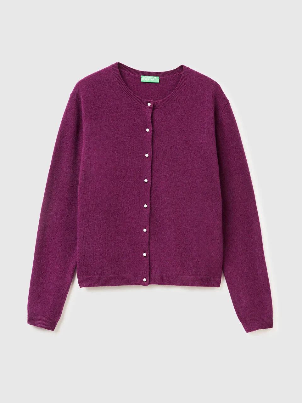 PURPLE CARDIGAN IN PURE MERINO WOOL