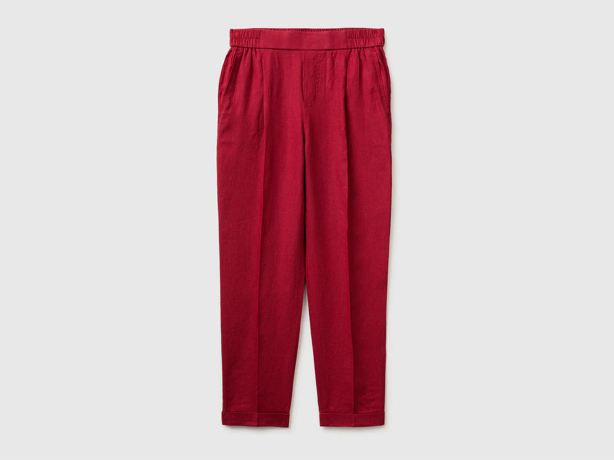 PURE LINEN CIGERETTE TROUSERS