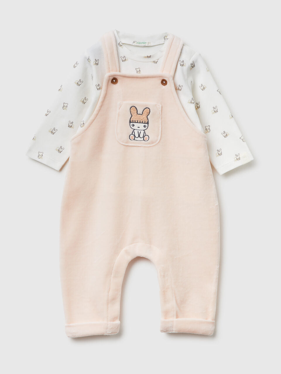 T-shirt and Dungerees Set in cotton