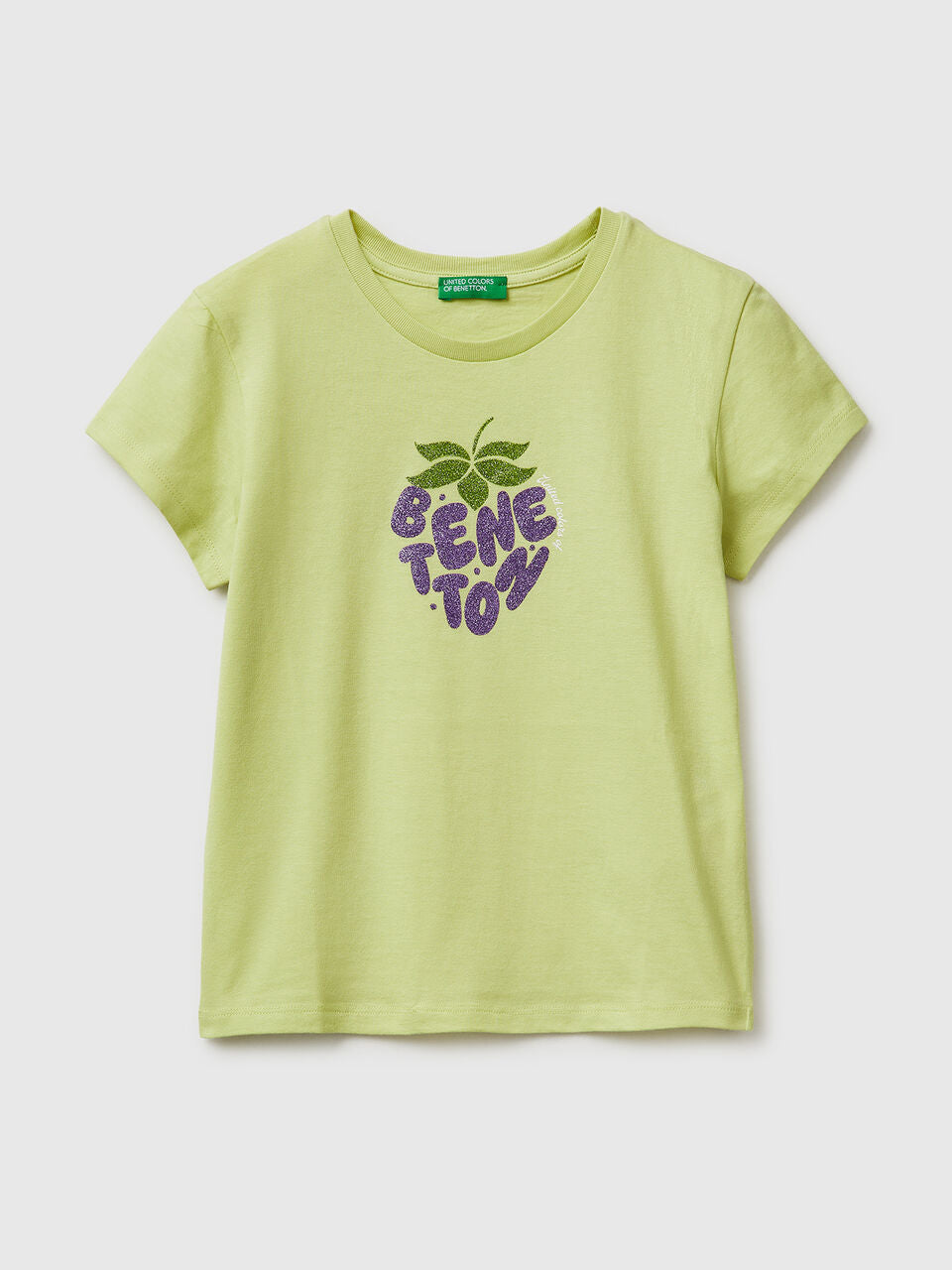 Cotton T-shirt with glitter detail