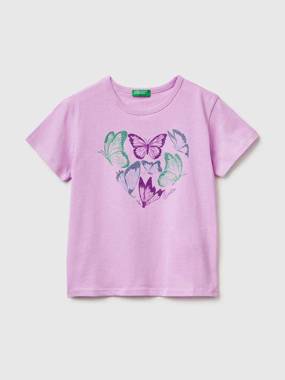 Cotton T-shirt with glitter detail