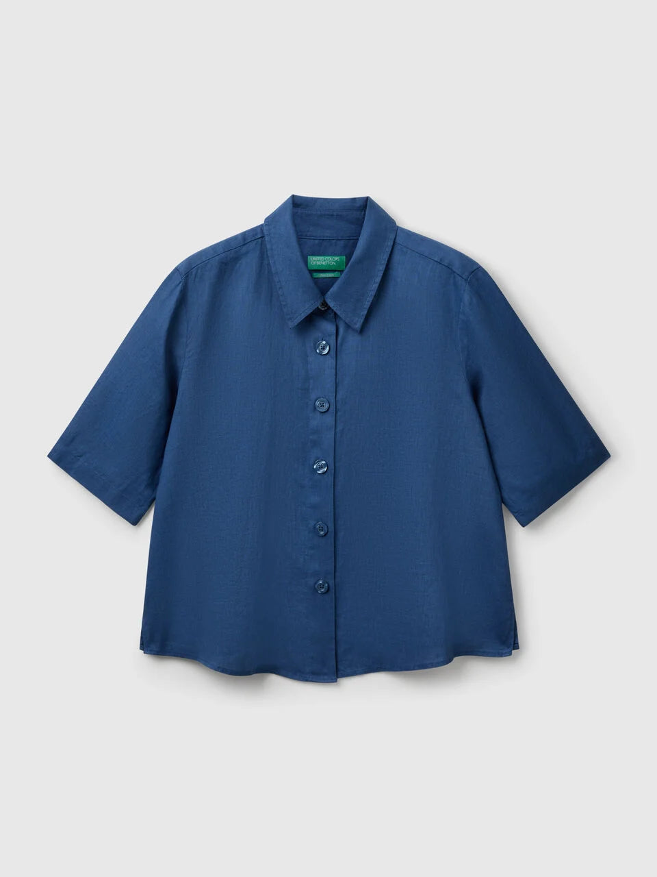 LADIES SHORT SLEEVE PURE LINEN SHIRT