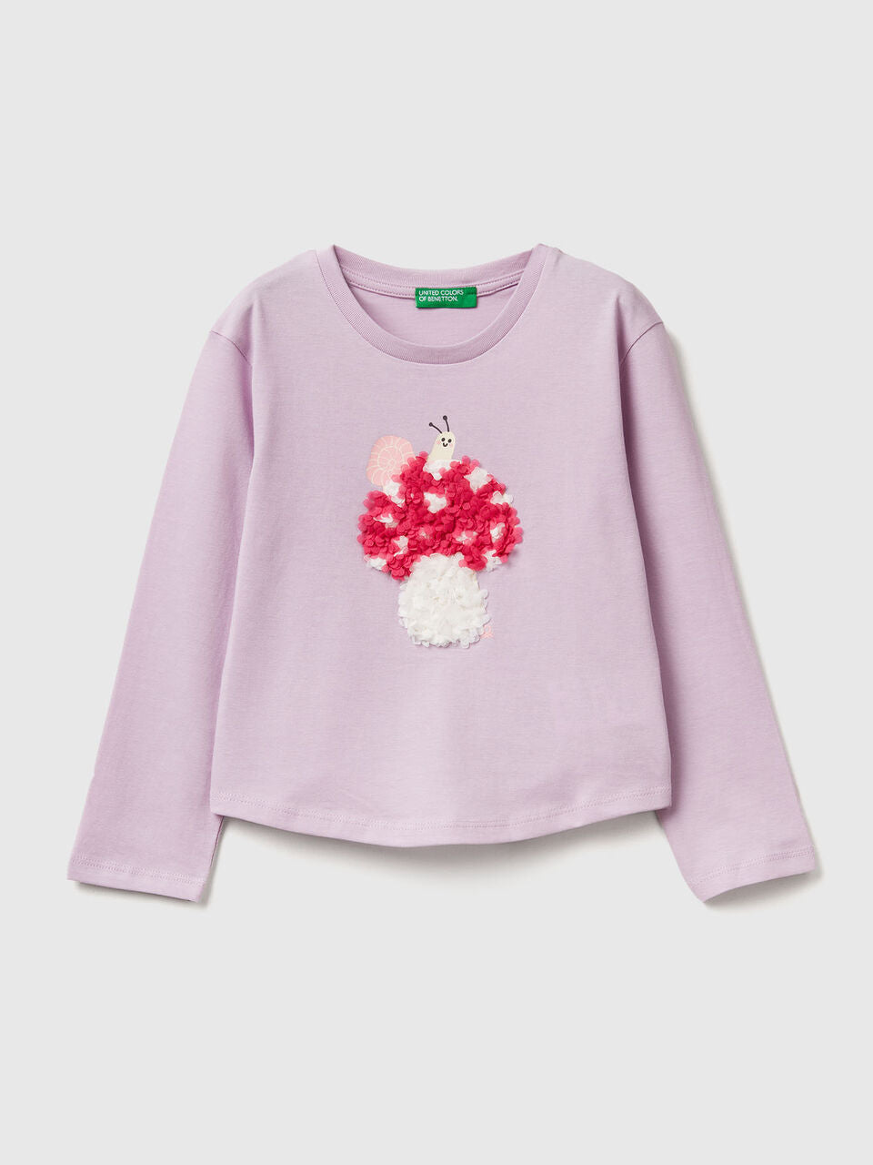 T-SHIRT WITH PETAL EFFECT APPLIQUE