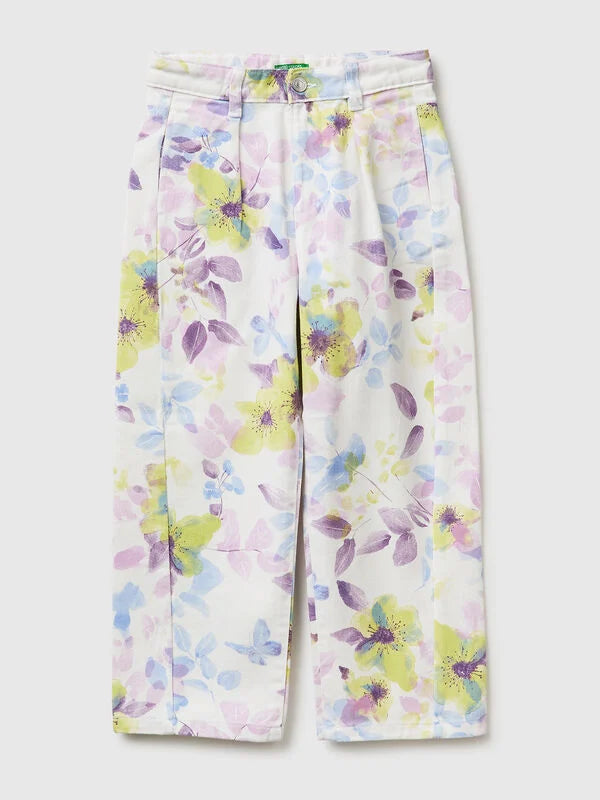 Floral baggy jeans
