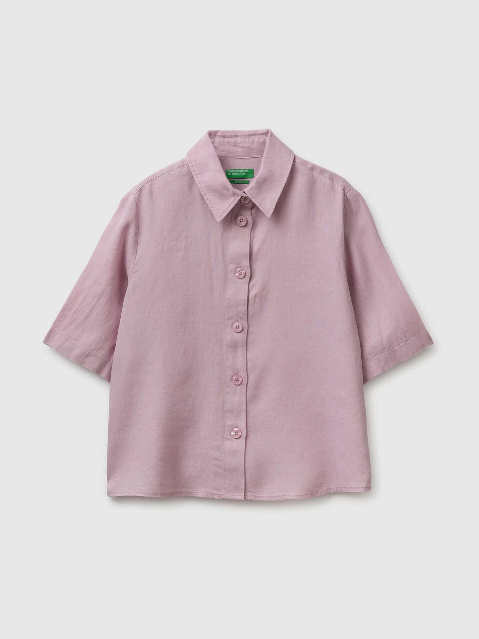 Pure linen short sleeve blouse