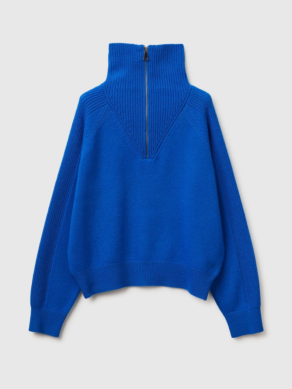 100% WOOL HALF-ZIP SWEATER