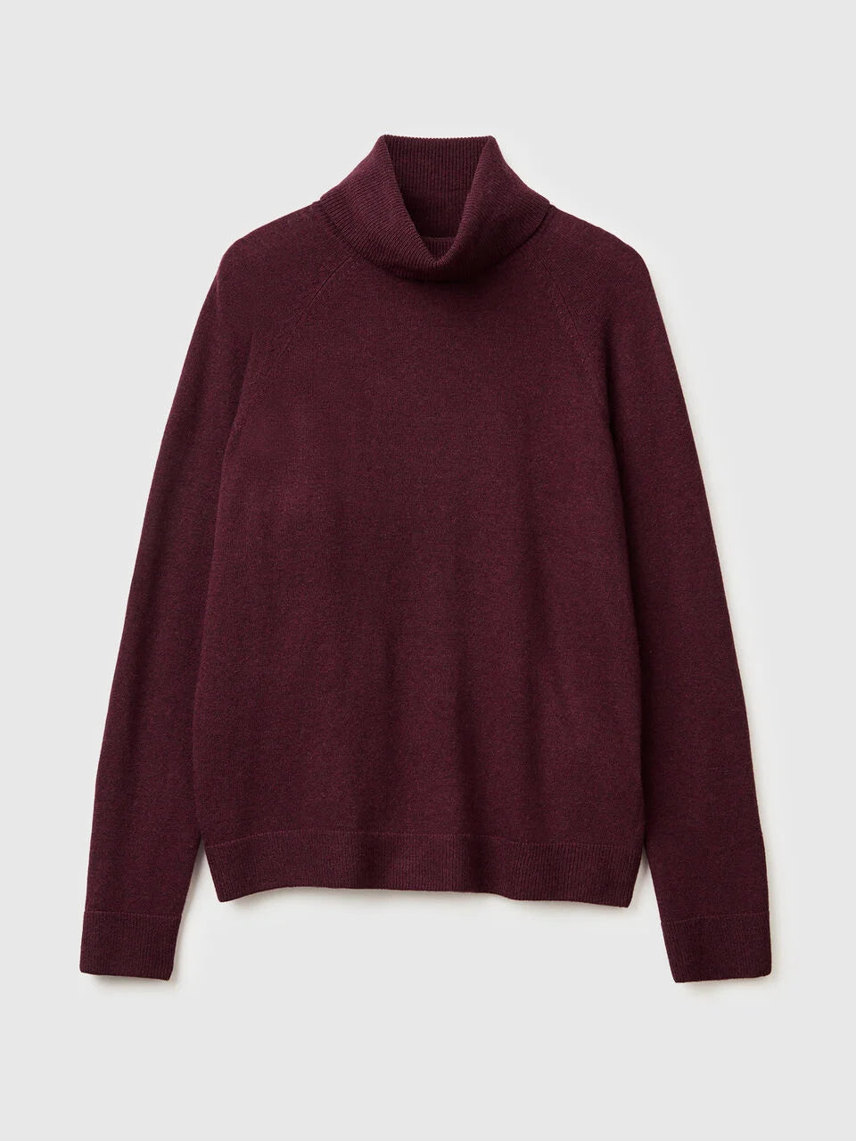 BURNT BROWN TURTLENECK SWEATER IN CASHMERE AND WOOL BLEND