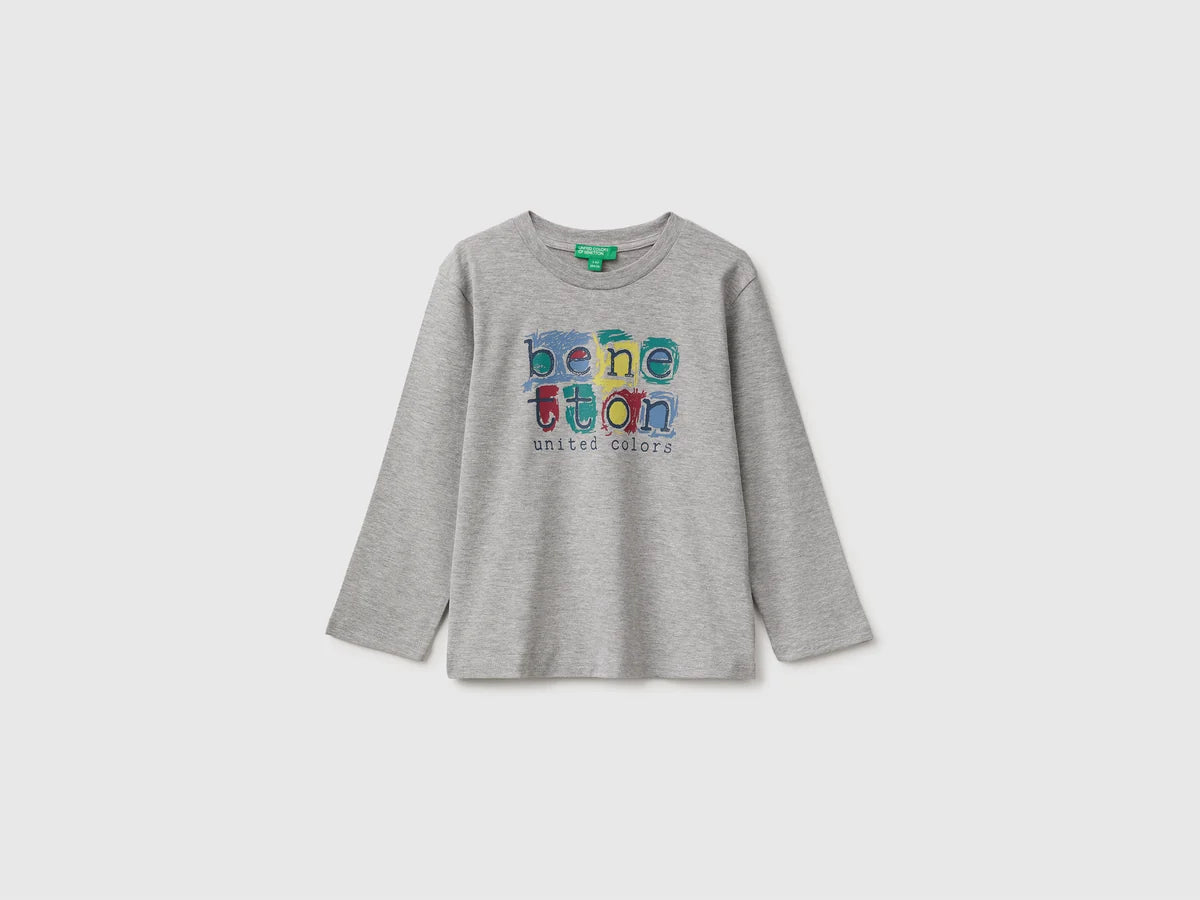 Cotton long sleeve T-shirt with print