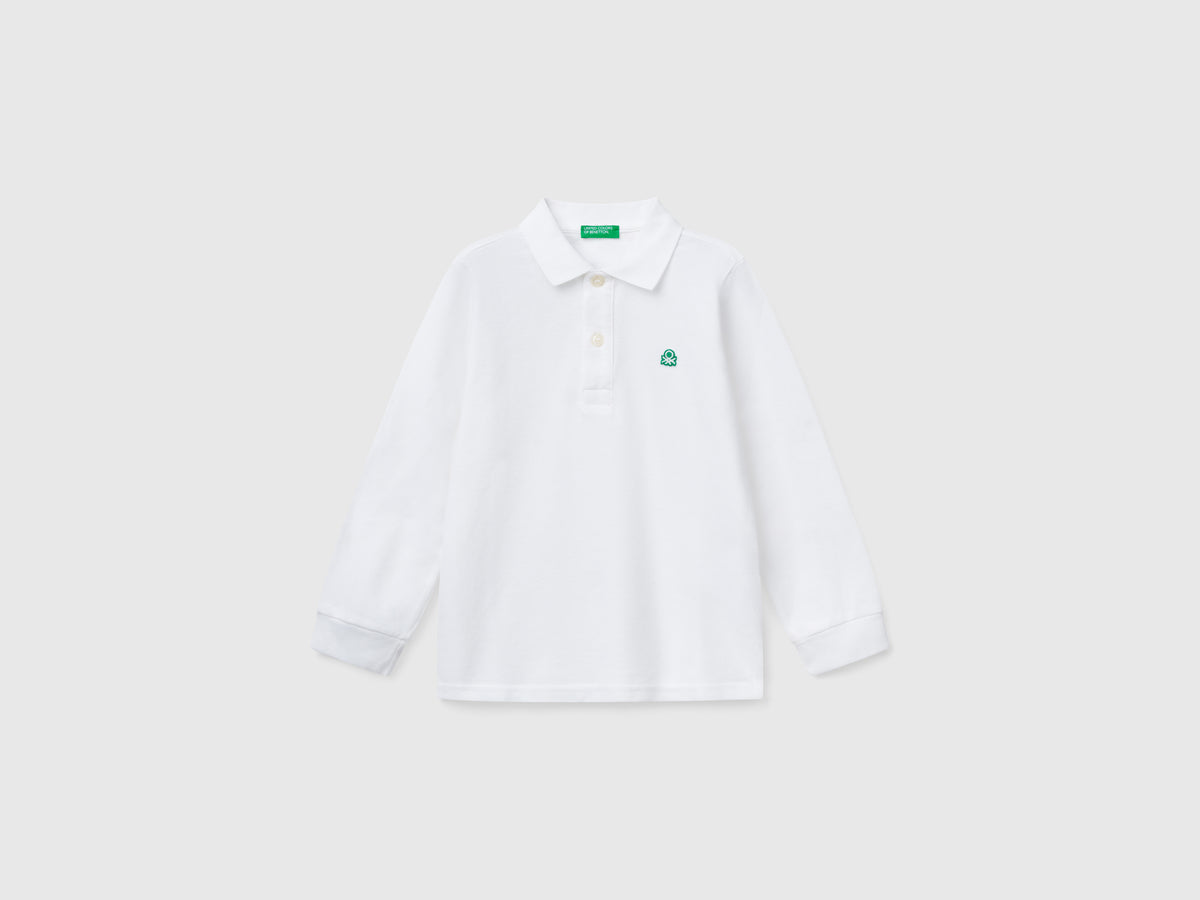 Long sleeve cotton polo