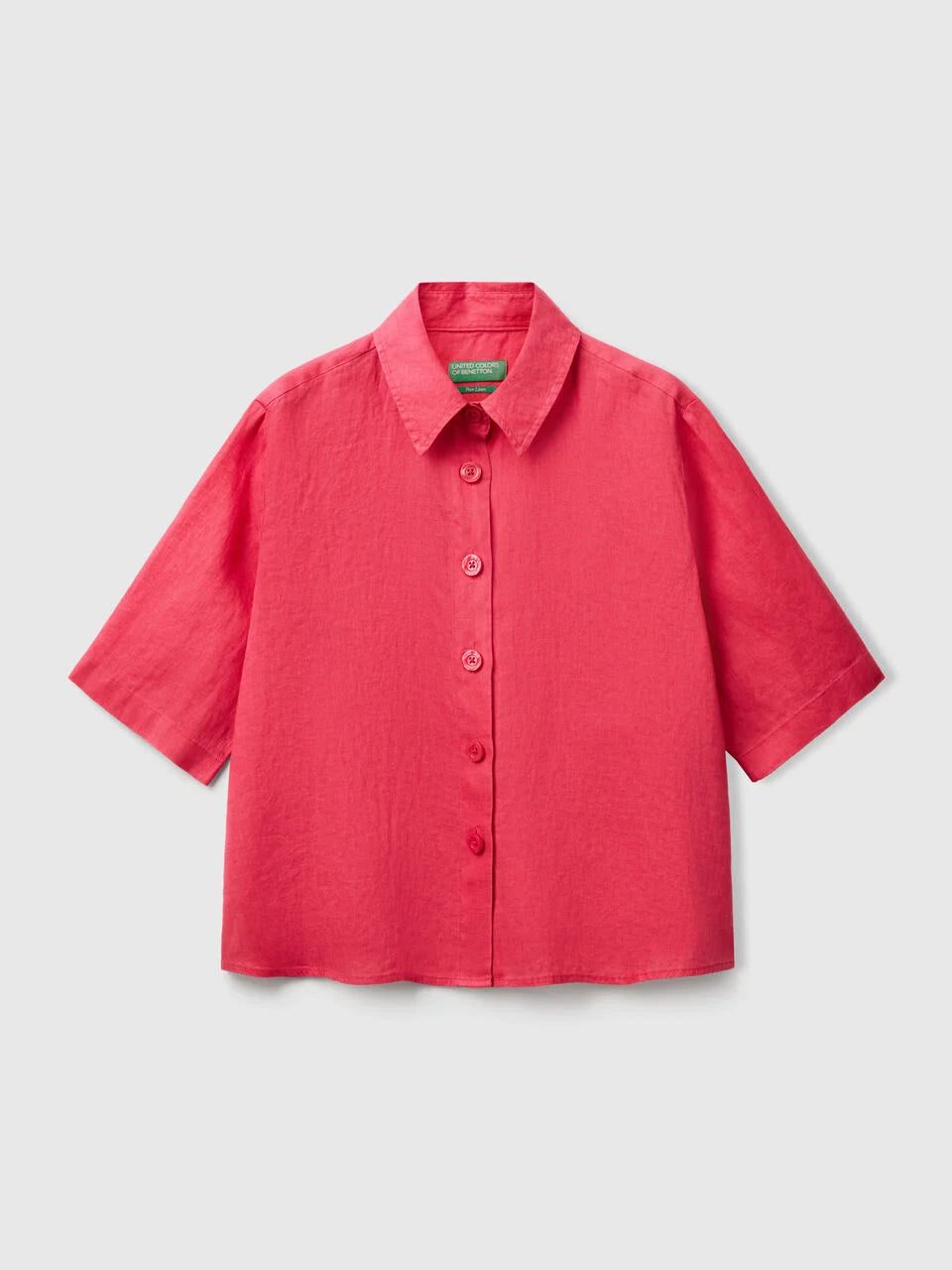 LADIES SHORT SLEEVE PURE LINEN SHIRT