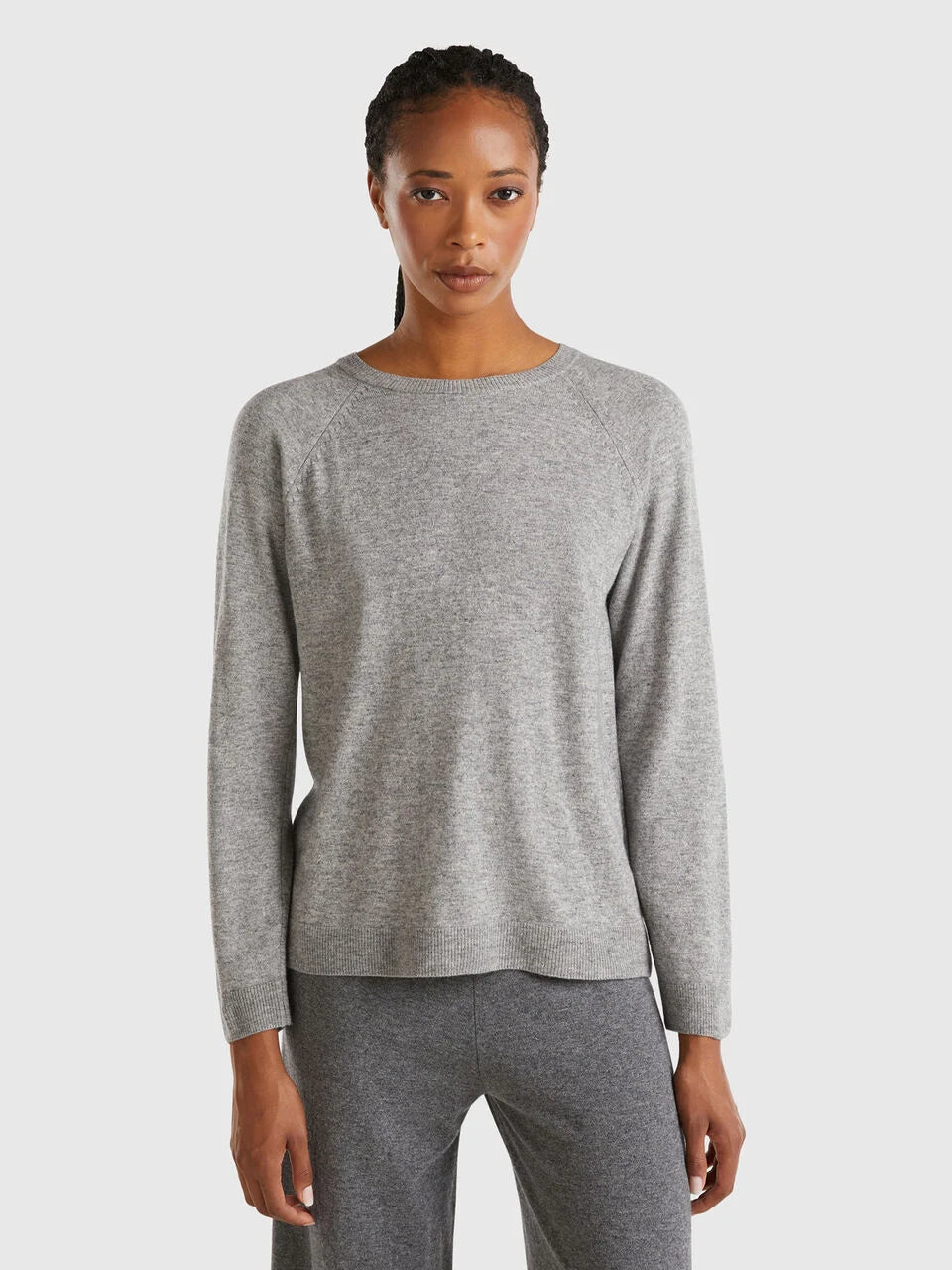 WOMENS CREW NECK CASHMERE BLEND JUMPER