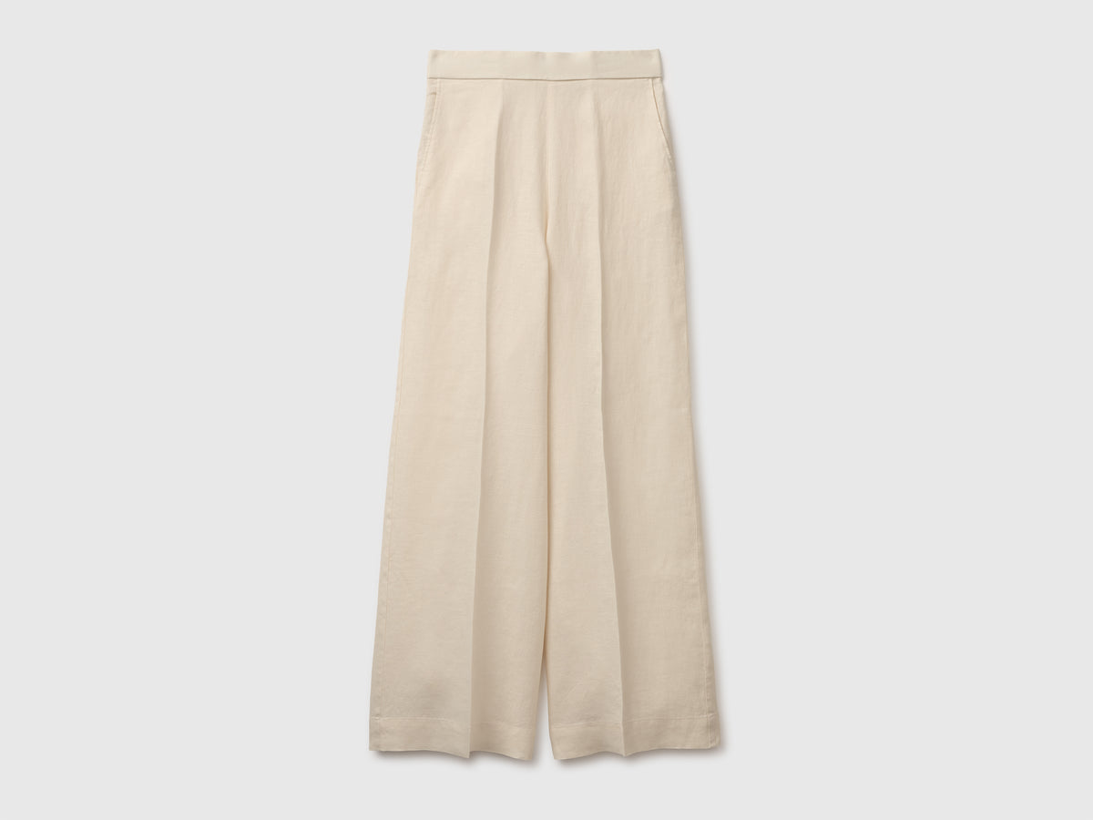 Palazzo trousers in pure linen