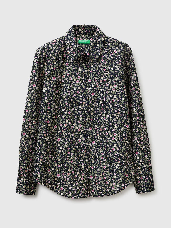 Patterned shirt in lightweight cotton