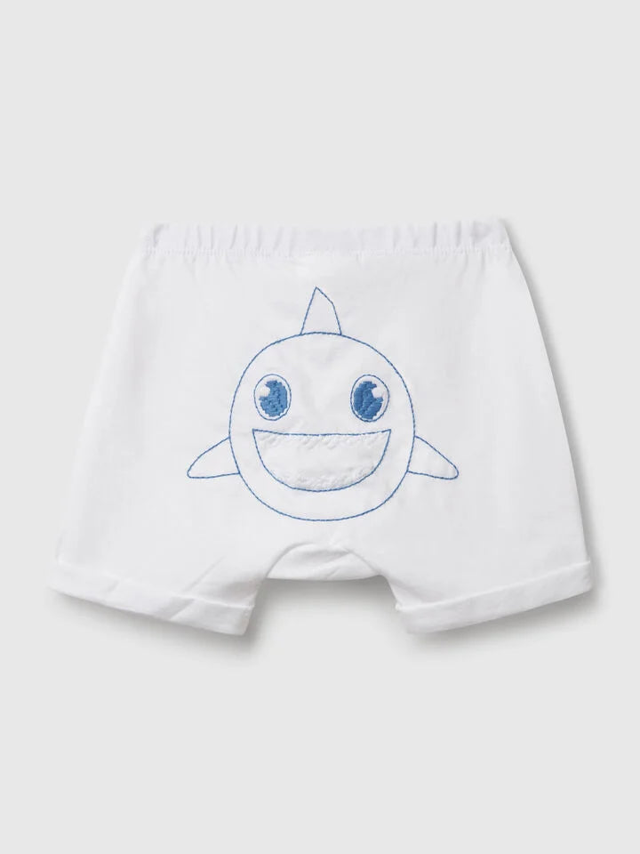 Shorts with patch on the back