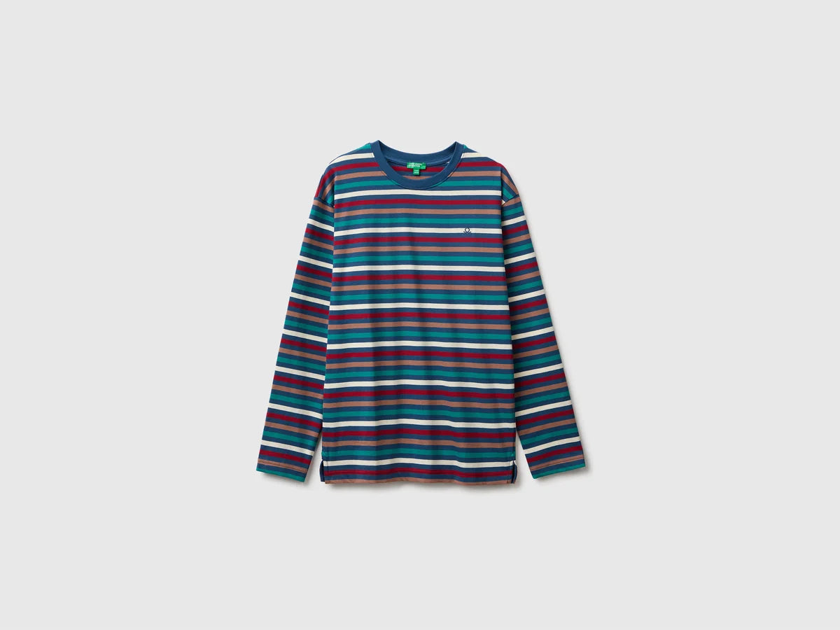 Striped organic cotton long sleeve T-shirt