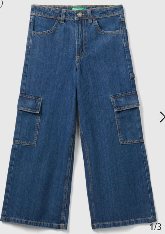 Junior girls cargo denim jeans