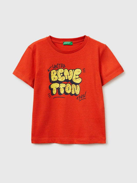 Cotton T-shirt with printed logo