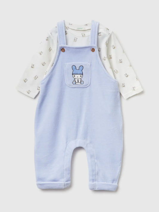 T-shirt and Dungerees Set in cotton