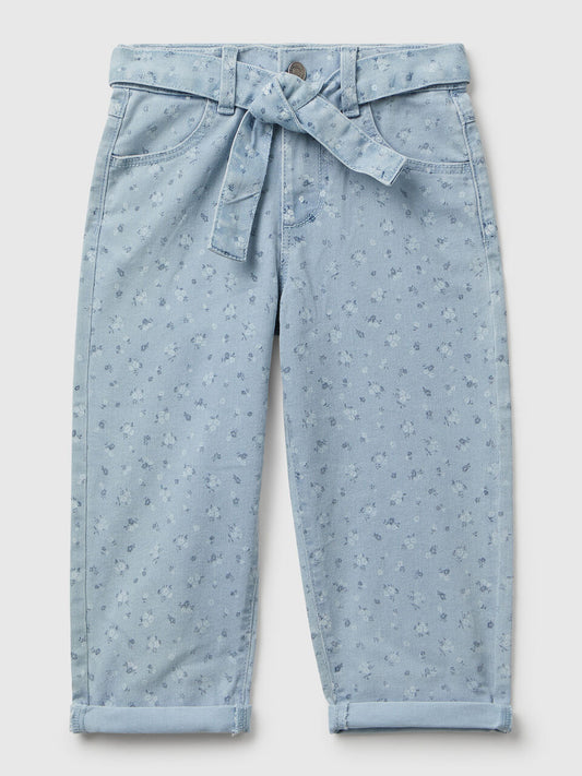 KID GIRL FLORAL DETAIL JEAN