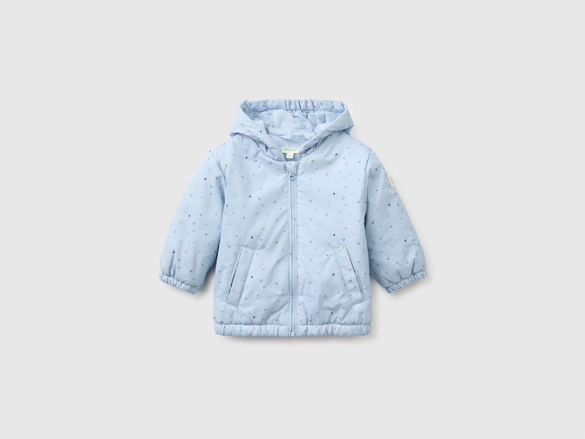 Patterned jacket with hood