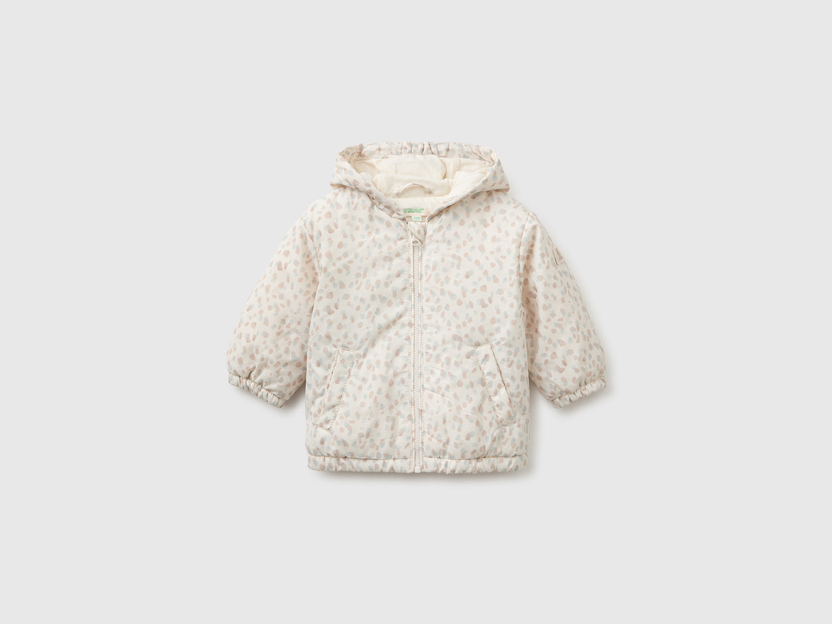 Patterned jacket with hood