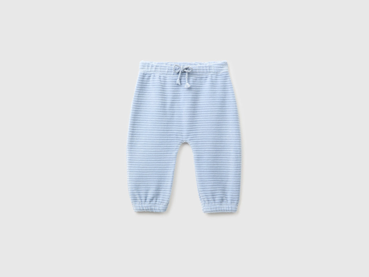 Chenille trousers with embroidery on the back