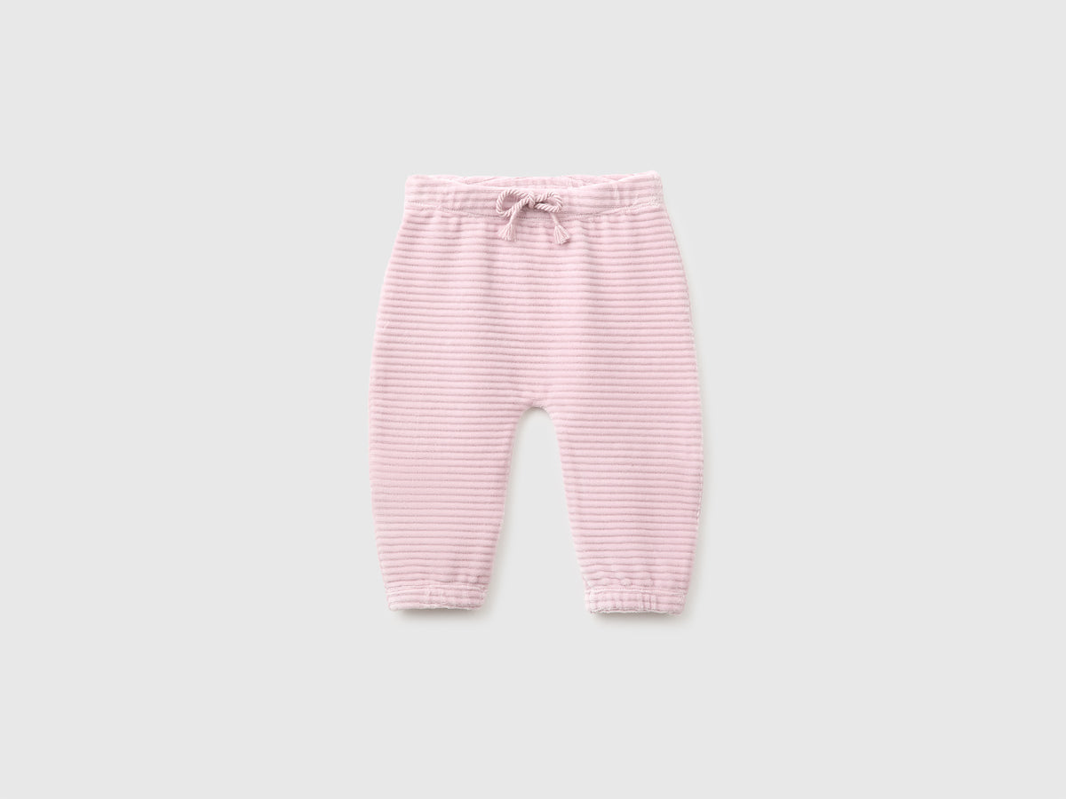 Chenille trousers with embroidery on the back