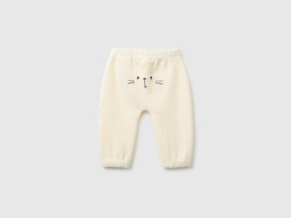 Chenille trousers with embroidery on the back