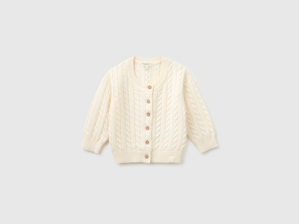 Wool blend cardigan with braids