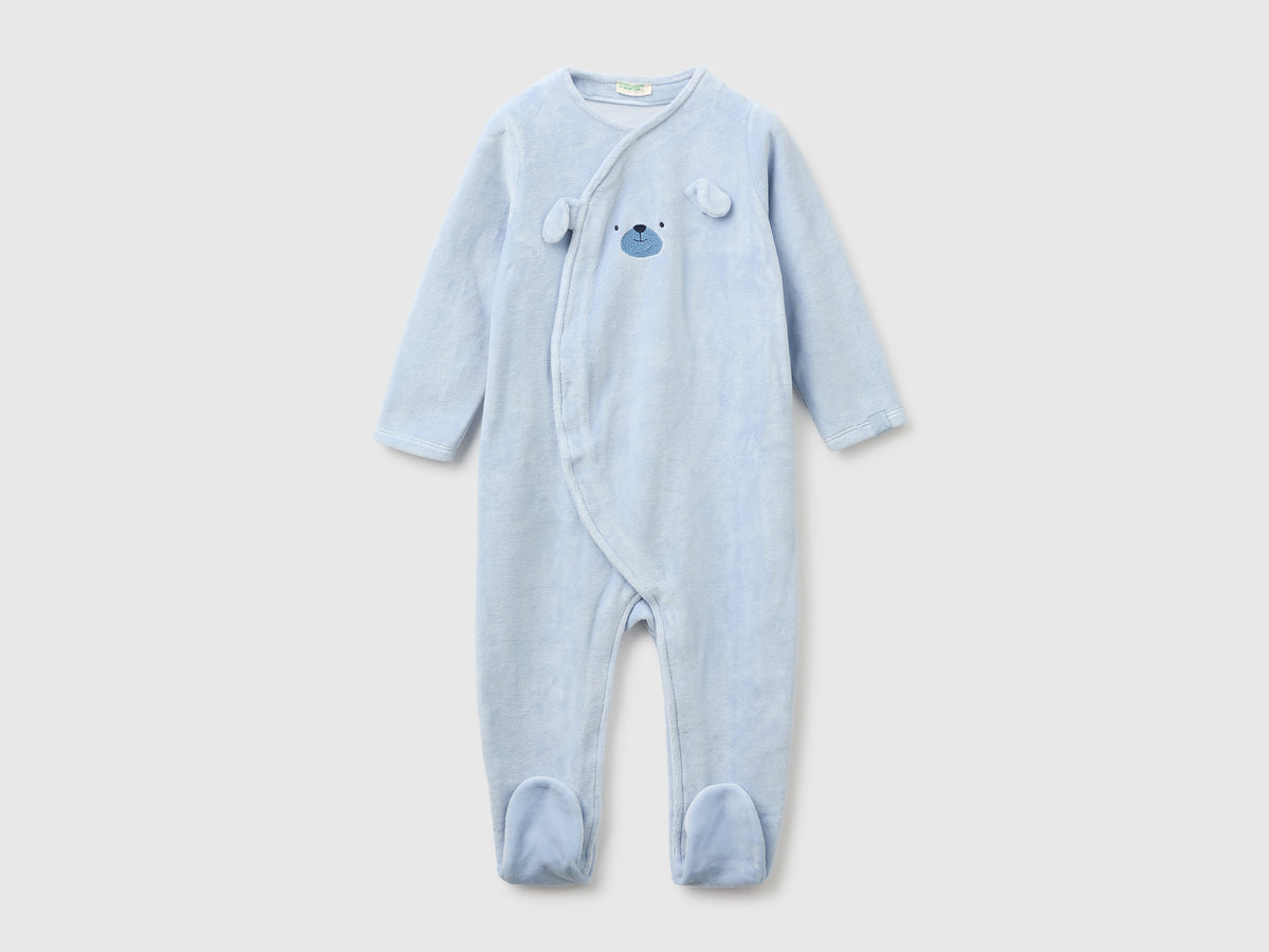 Chenille romper with bunny