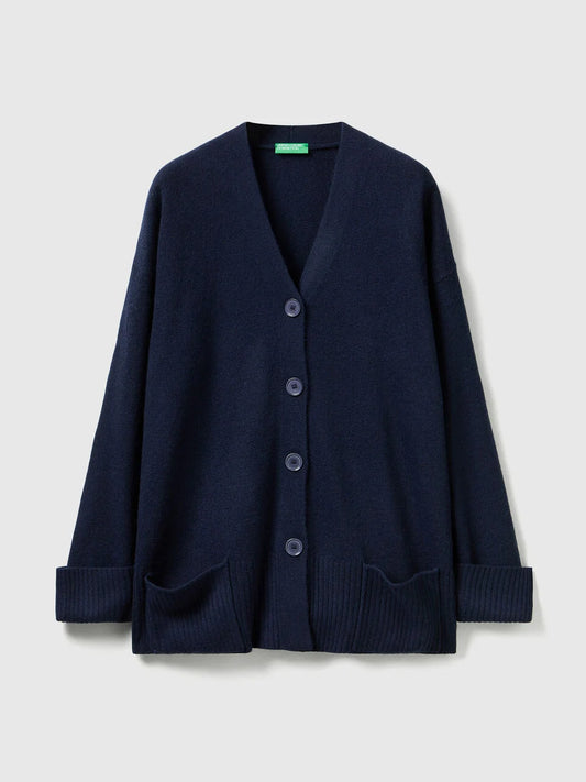 OVERSIZED FIT CARDIGAN IN WOOL BLEND