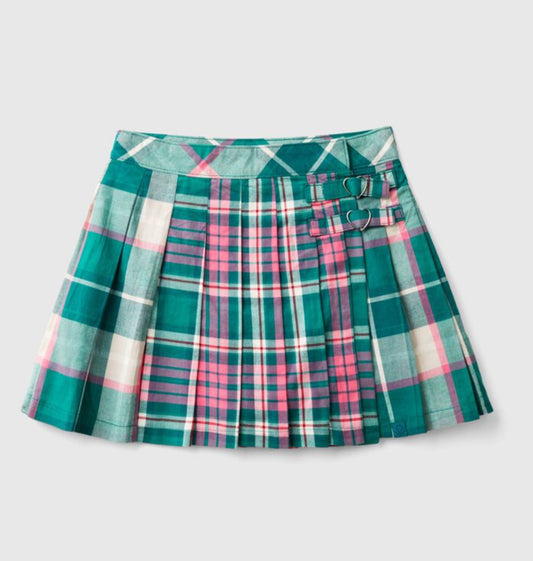 Junior girl checked skirt