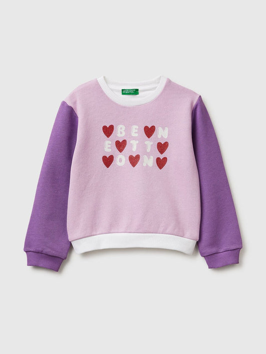 Cotton T-shirt with glitter detail