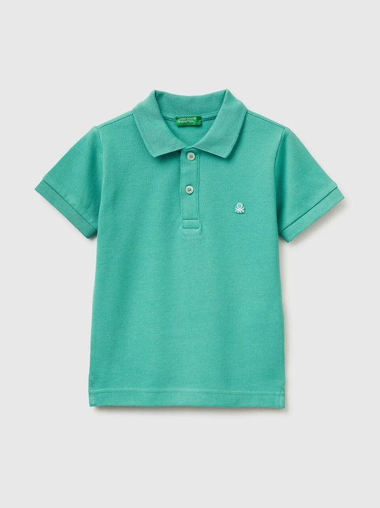 Short sleeve polo in pure cotton