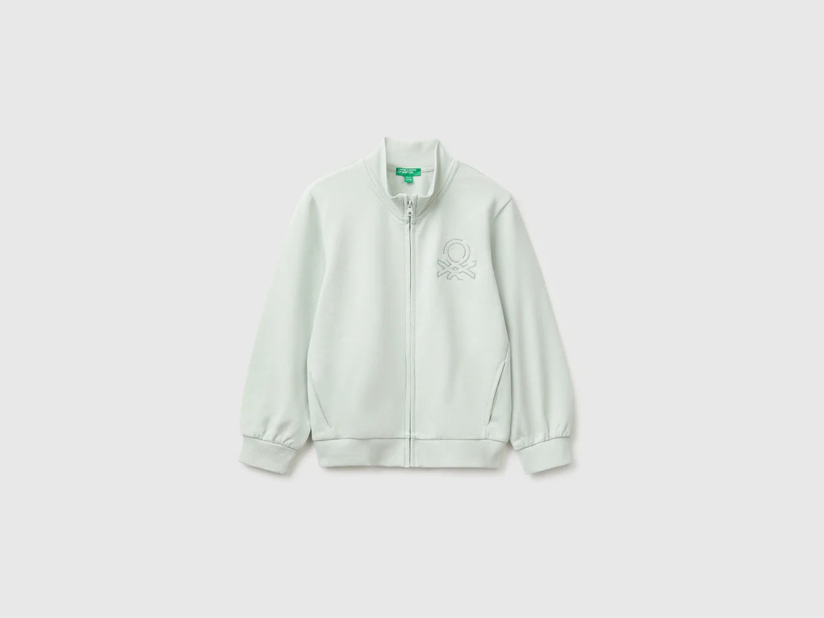 Zip sweatshirt with logo detail
