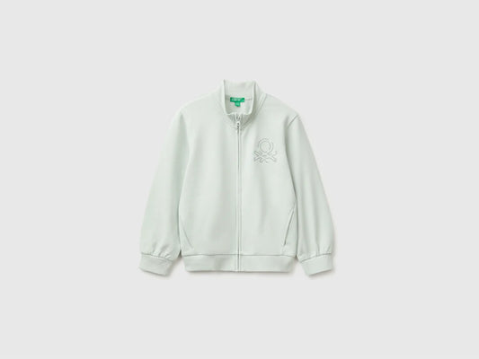 Zip sweatshirt with logo detail