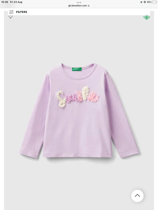 Kid girl petal long sleeve T-shirt