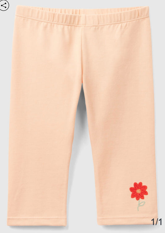 Toddler girl leggings with embroidered flowers
