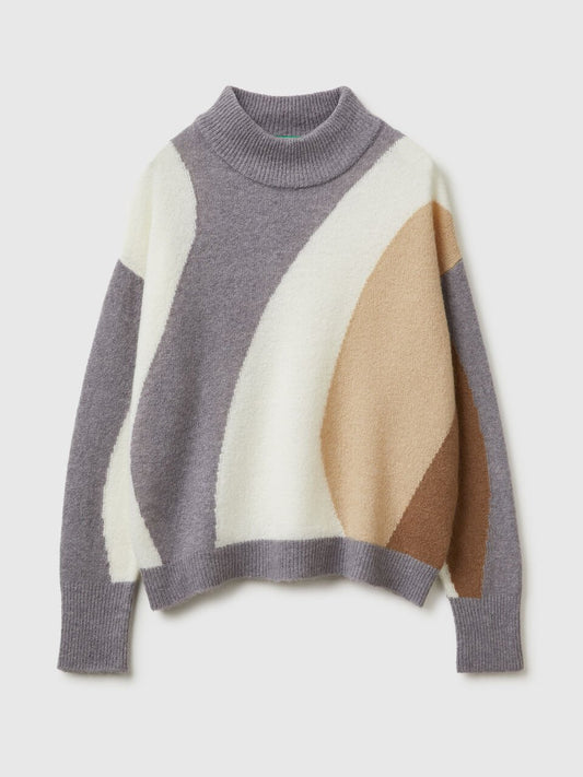 WOOL BLEND JUMPER WITH PATTERN