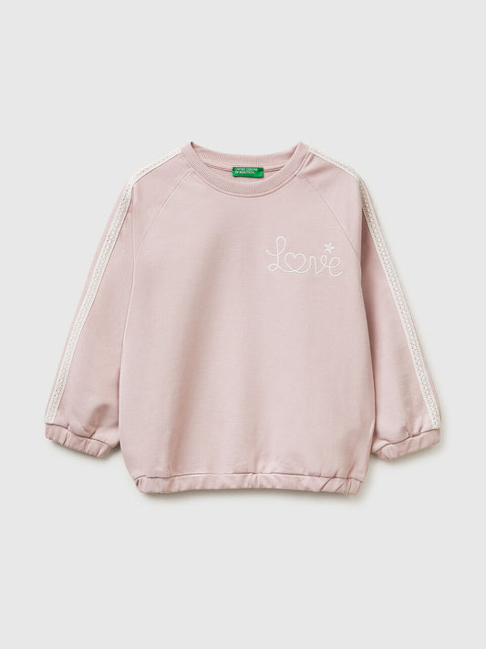 Cotton sweatshirt with embroidered detail