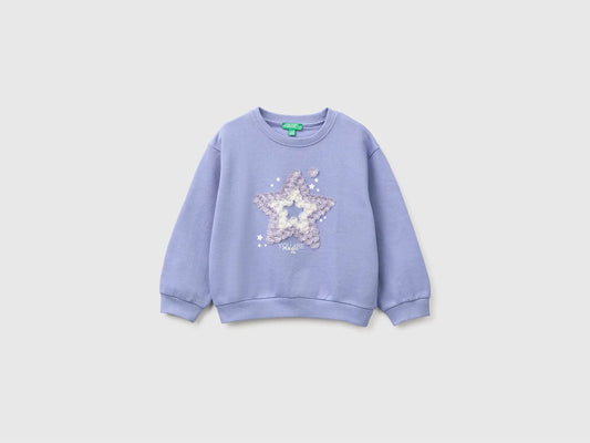 SWEATSHIRT WITH PRINT AND EMBROIDERY IN ORGANIC COTTON